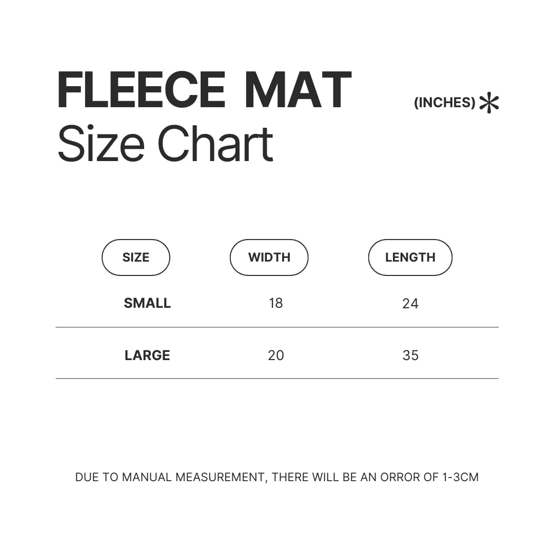 Fleece Mat Size Chart - Official Tokyo Ghoul