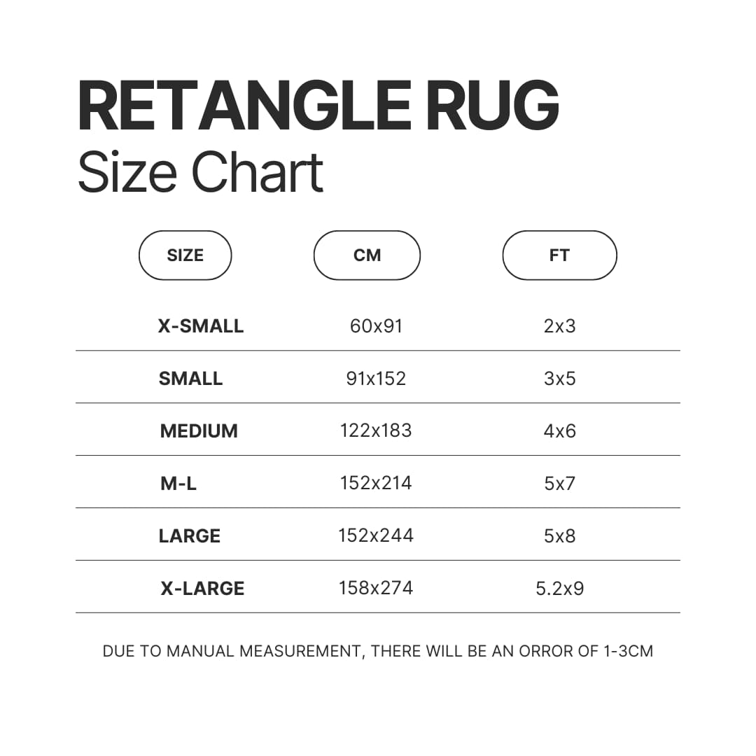 Retangle Rug Size Chart - Official Tokyo Ghoul