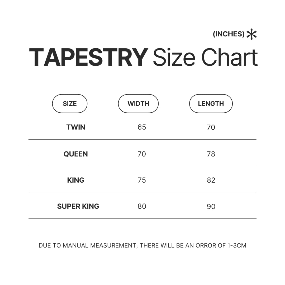 Tapestry Size Chart - Official Tokyo Ghoul
