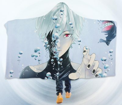 Tokyo Ghoul Ken Water Bubble Hooded Blanket