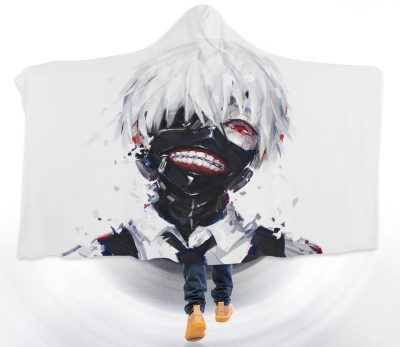 Ken Kaneki Tokyo Ghoul Manga White Hooded Blanket