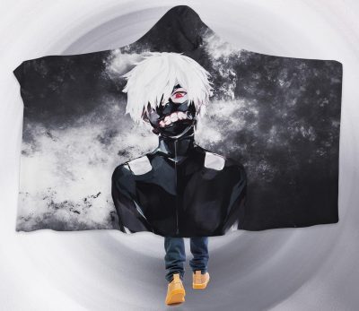 Tokyo Ghoul Kaneki Black - White Hooded Blanket