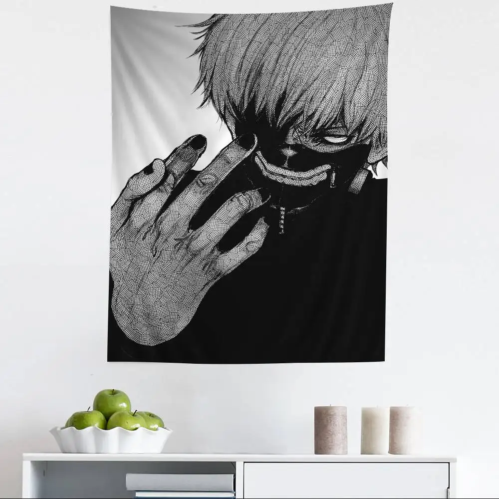 Tokyo Ghoul  Kaneki Ken Black And White Tapestry