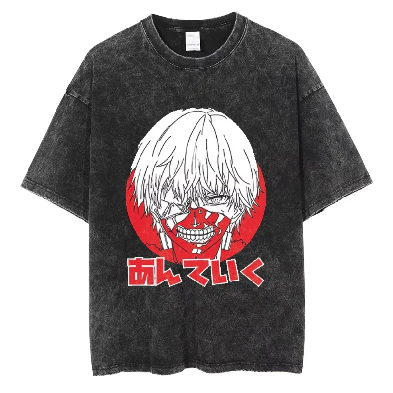 Tokyo Ghoul Kaneki Face Mineral Wash T-Shirts