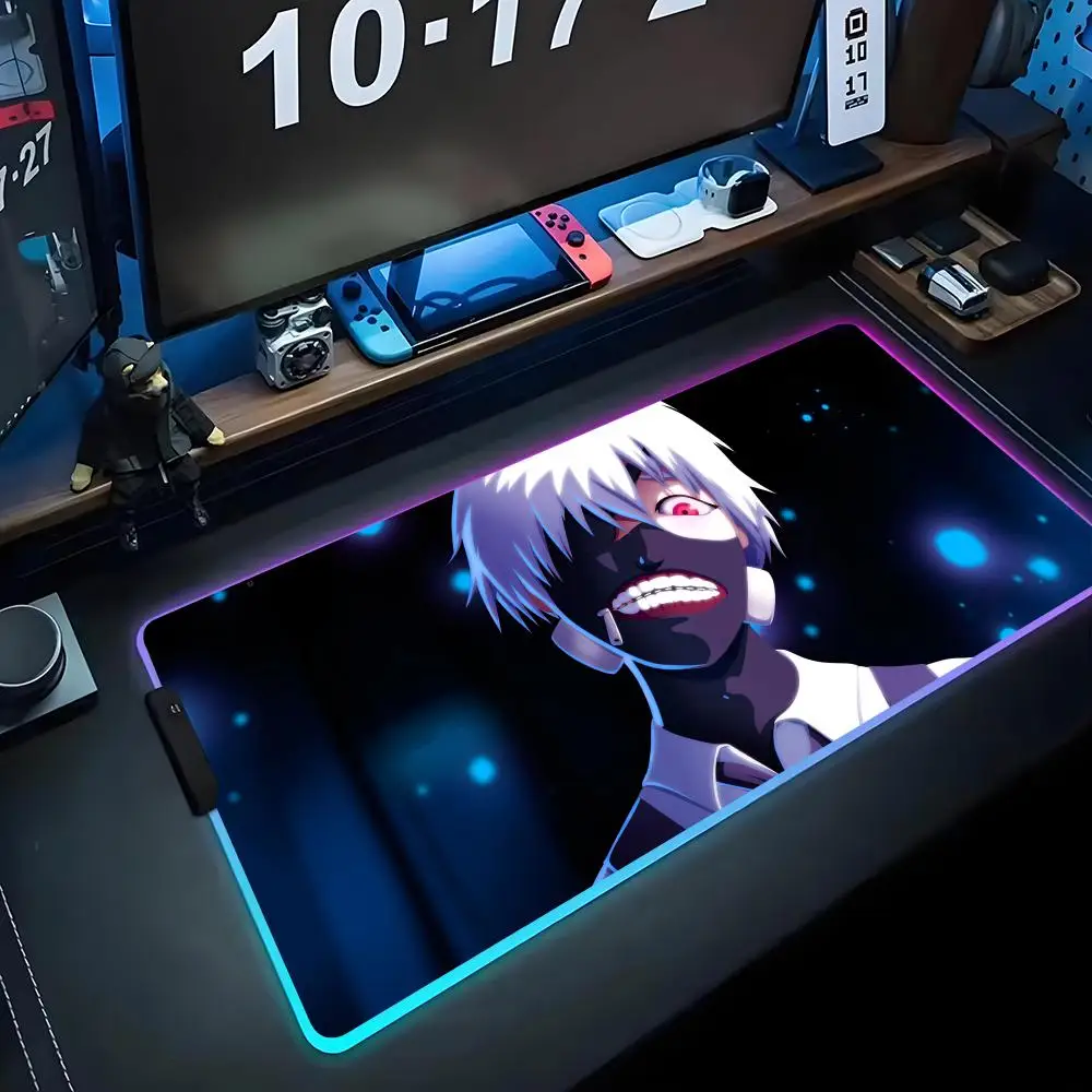Anime Tokyo Ghoul Kaneki Mask RGB Mouse Pad