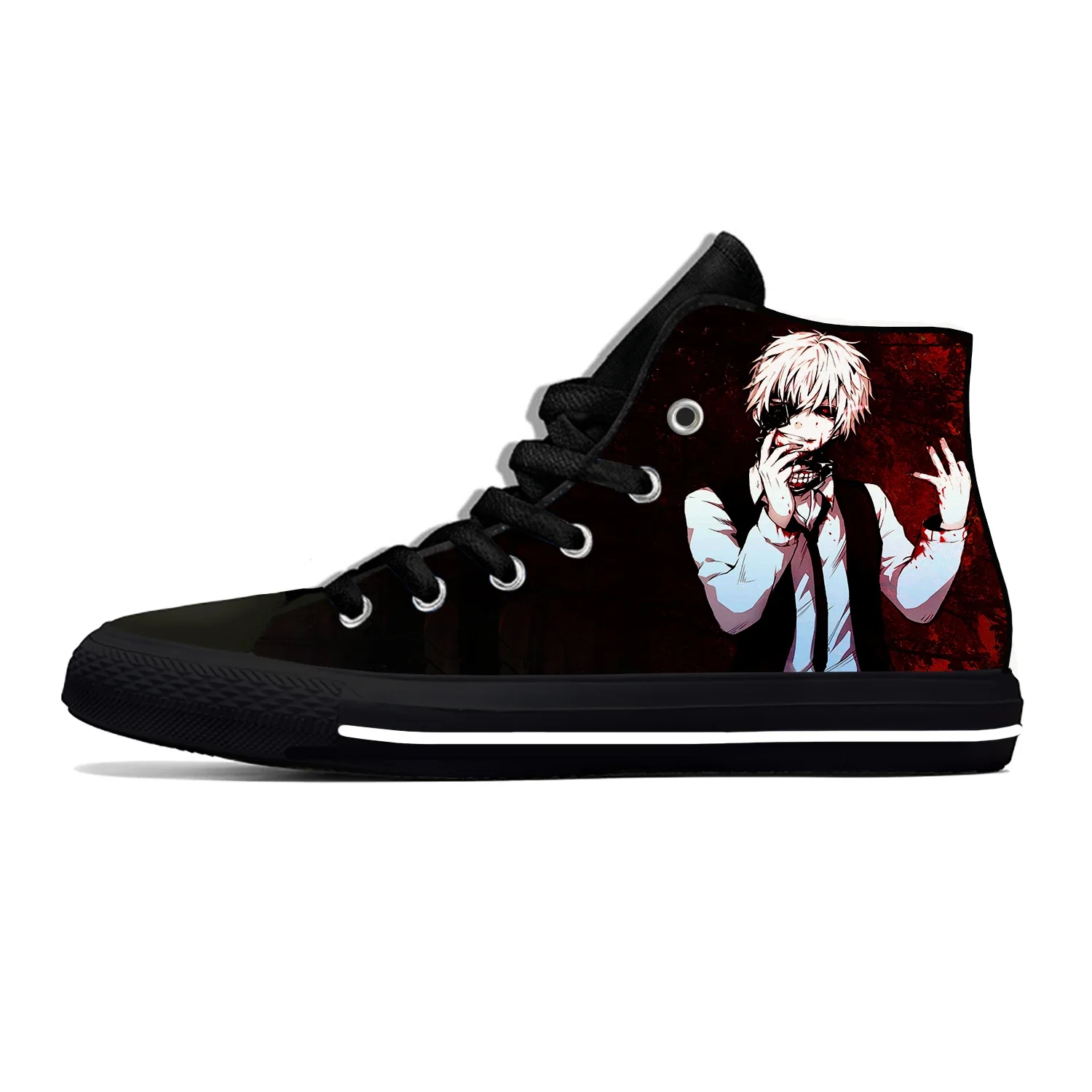 White Hair Kaneki Tokyo Ghoul High Top Canvas