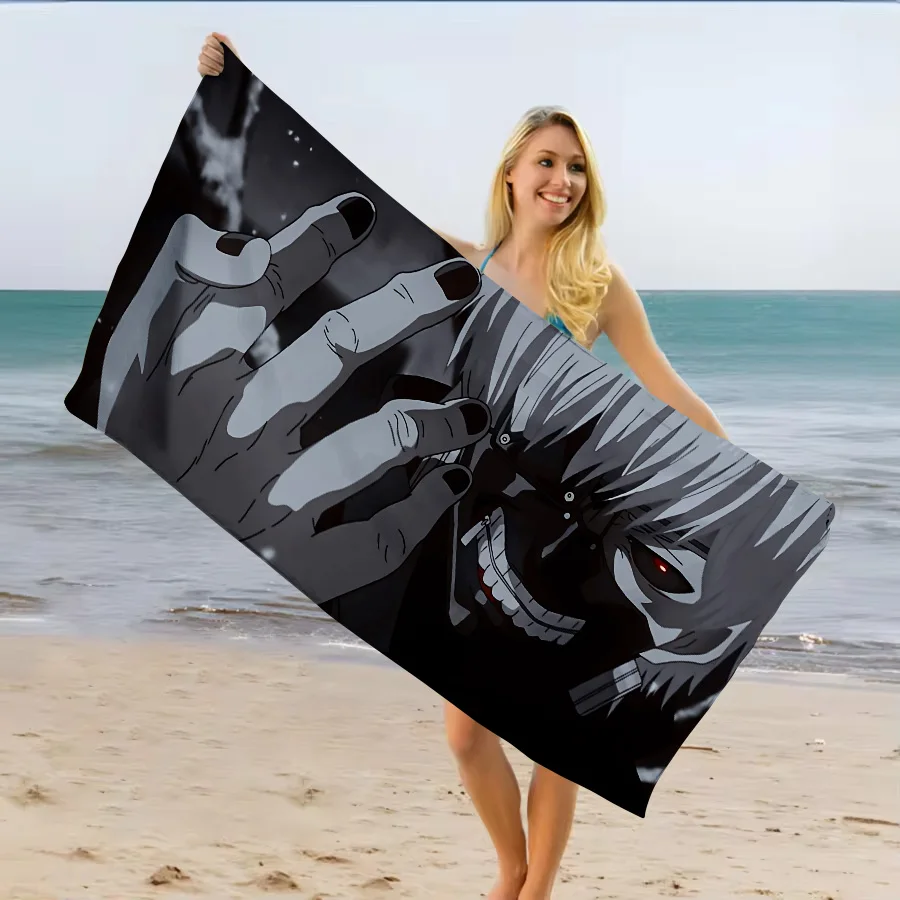 Tokyo Ghoul Kaneki Ken Grey Beach Towel