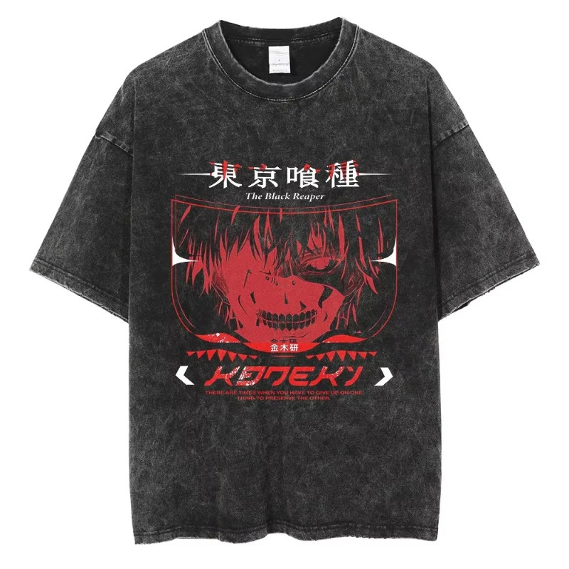 Tokyo Ghoul Red Design  Mineral Wash T-Shirts