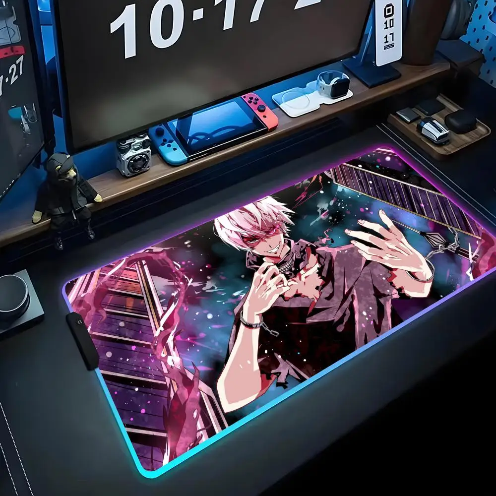 Anime Tokyo Ghoul White Hair Kaneki RGB Mouse Pad
