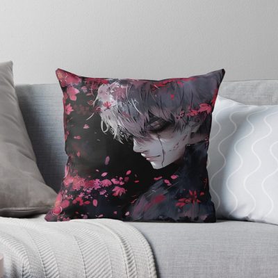 Exploring The Dark Depths An Anime Throw Pillow
