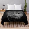 Haunting Abstract Face With Red Eye Throw Blanket
