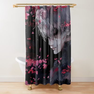 Exploring The Dark Depths An Anime Shower Curtain