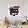 Mask With Red Spider Lillies Tapestry
